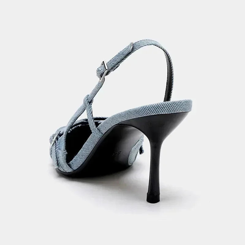 Sandali Slingback in Denim