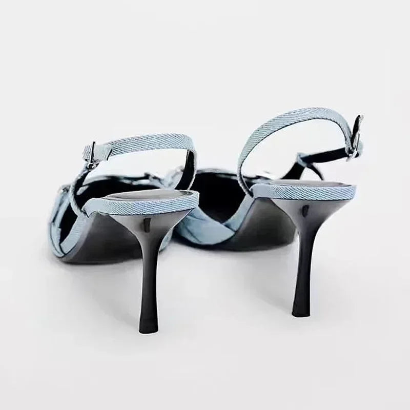 Sandali Slingback in Denim