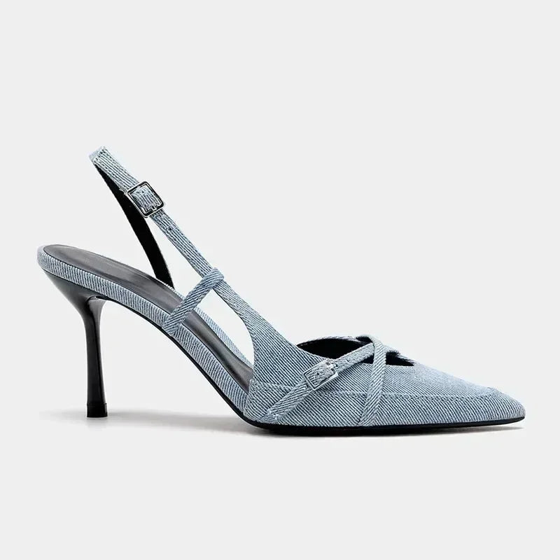 Sandali Slingback in Denim